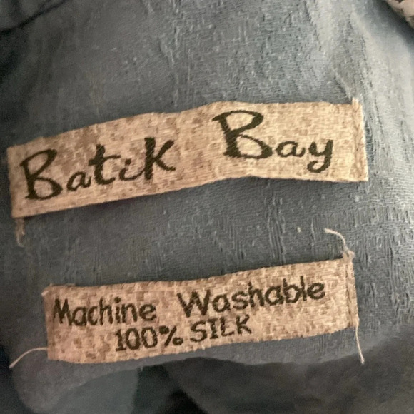 Batick Bay Men’s 100% Washable Silk Button Front Short Sleeve Collared Shirt M - Picture 4 of 5